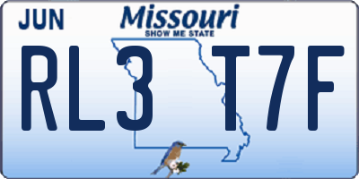 MO license plate RL3T7F