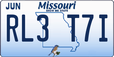 MO license plate RL3T7I