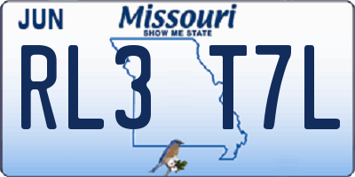 MO license plate RL3T7L