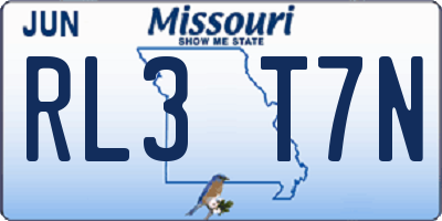MO license plate RL3T7N