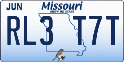 MO license plate RL3T7T