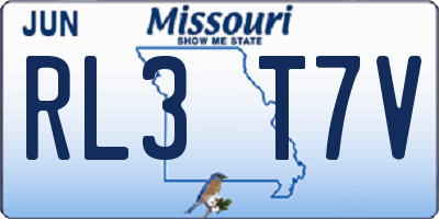 MO license plate RL3T7V