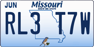 MO license plate RL3T7W