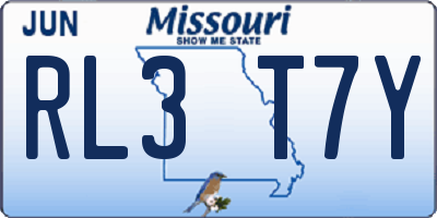 MO license plate RL3T7Y
