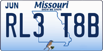 MO license plate RL3T8B