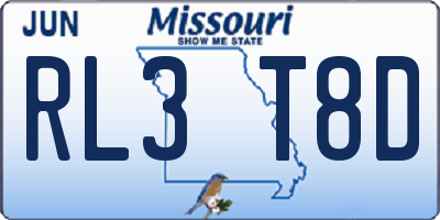 MO license plate RL3T8D