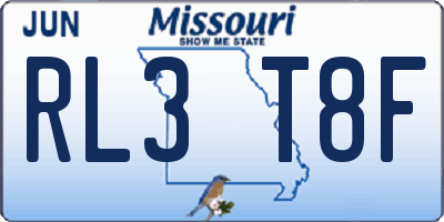 MO license plate RL3T8F