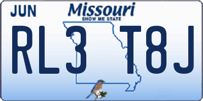 MO license plate RL3T8J