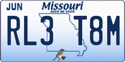 MO license plate RL3T8M