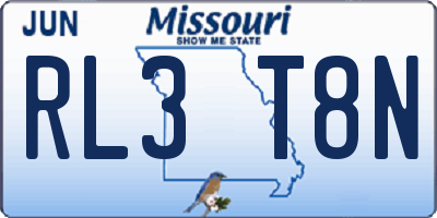 MO license plate RL3T8N
