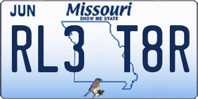 MO license plate RL3T8R