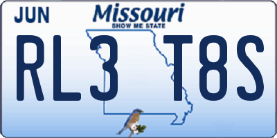 MO license plate RL3T8S
