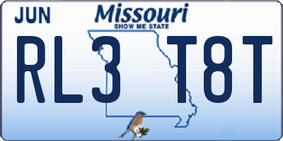 MO license plate RL3T8T