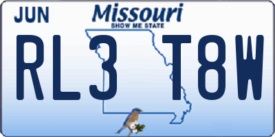 MO license plate RL3T8W