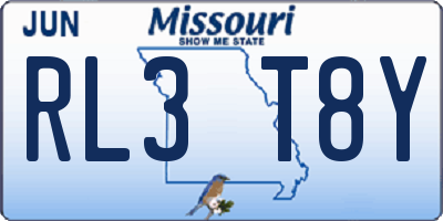 MO license plate RL3T8Y