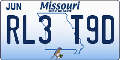 MO license plate RL3T9D