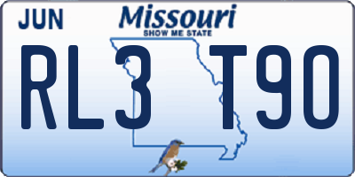 MO license plate RL3T9O