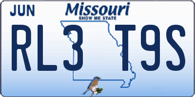 MO license plate RL3T9S