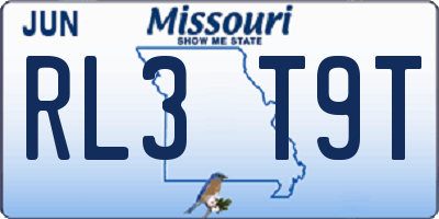 MO license plate RL3T9T