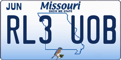 MO license plate RL3U0B