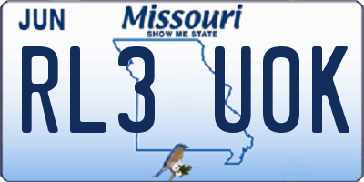MO license plate RL3U0K