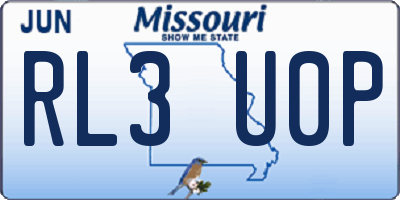 MO license plate RL3U0P