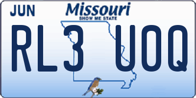 MO license plate RL3U0Q
