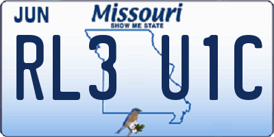 MO license plate RL3U1C