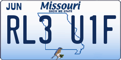 MO license plate RL3U1F