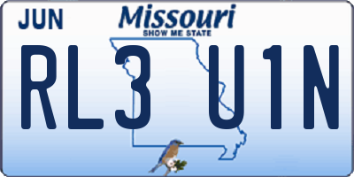 MO license plate RL3U1N