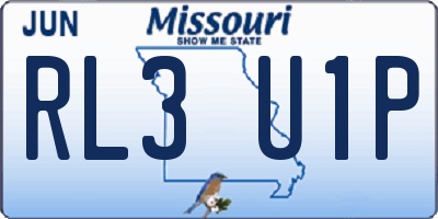 MO license plate RL3U1P