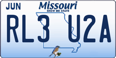 MO license plate RL3U2A