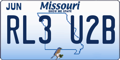MO license plate RL3U2B