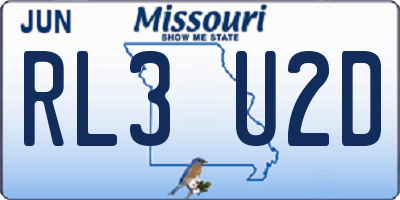 MO license plate RL3U2D