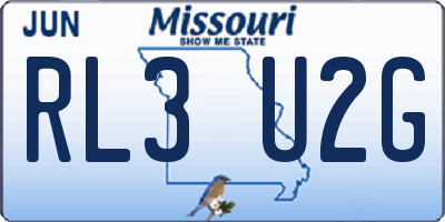 MO license plate RL3U2G