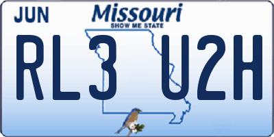 MO license plate RL3U2H
