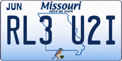 MO license plate RL3U2I