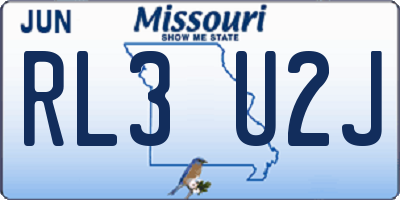 MO license plate RL3U2J