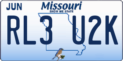 MO license plate RL3U2K