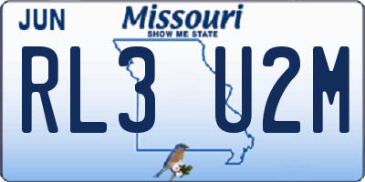 MO license plate RL3U2M