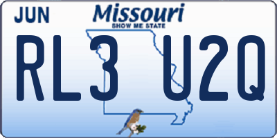 MO license plate RL3U2Q