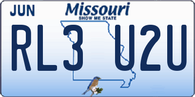 MO license plate RL3U2U