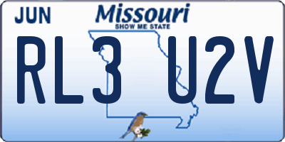 MO license plate RL3U2V