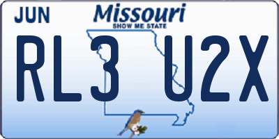 MO license plate RL3U2X