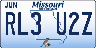 MO license plate RL3U2Z