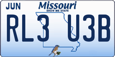 MO license plate RL3U3B