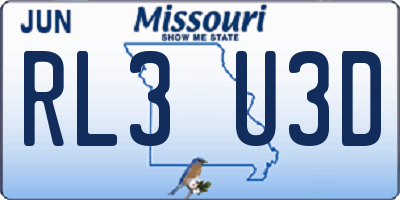 MO license plate RL3U3D