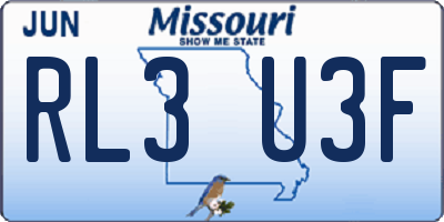 MO license plate RL3U3F