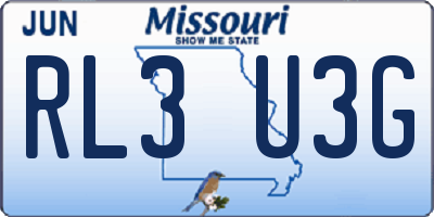 MO license plate RL3U3G