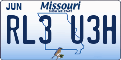 MO license plate RL3U3H